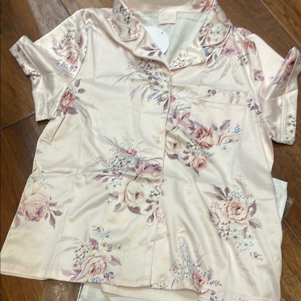 Floral Satin Pajama Set